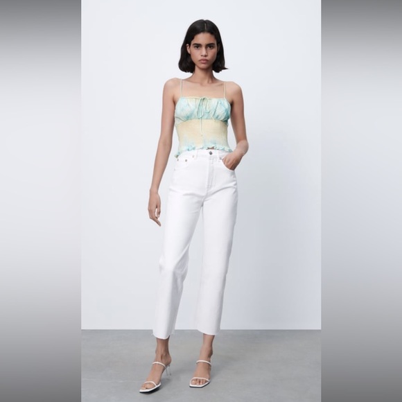 Zara white straight leg jeans - Picture 1 of 4